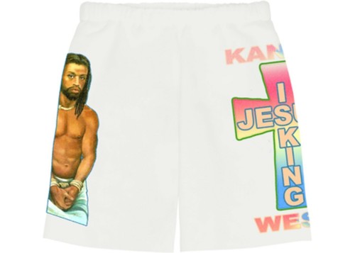Jesus is King JIK Yeezy Season Shorts Kanye West White Jesus is King JIK Yeezy Season Shorts Kanye West White