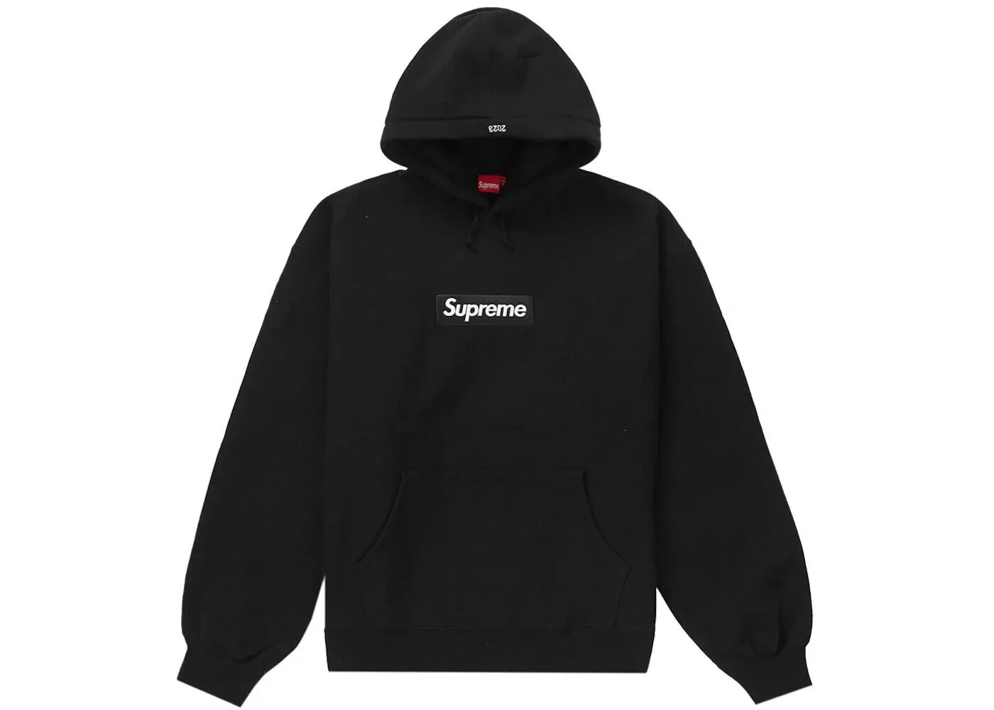 Pre-owned Supreme Large  Box Logo Hooded Sweatshirt Black Fw23 Bogo Hoodie In Hand