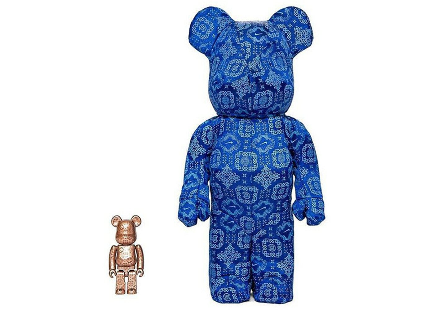 MEDICOM TOY - BE@RBRICK NIKE × CLOT 100% &amp; 400 CLOT AND NIKE CONTINUE THE “ROYALE UNIVERSITY BLUE SILK