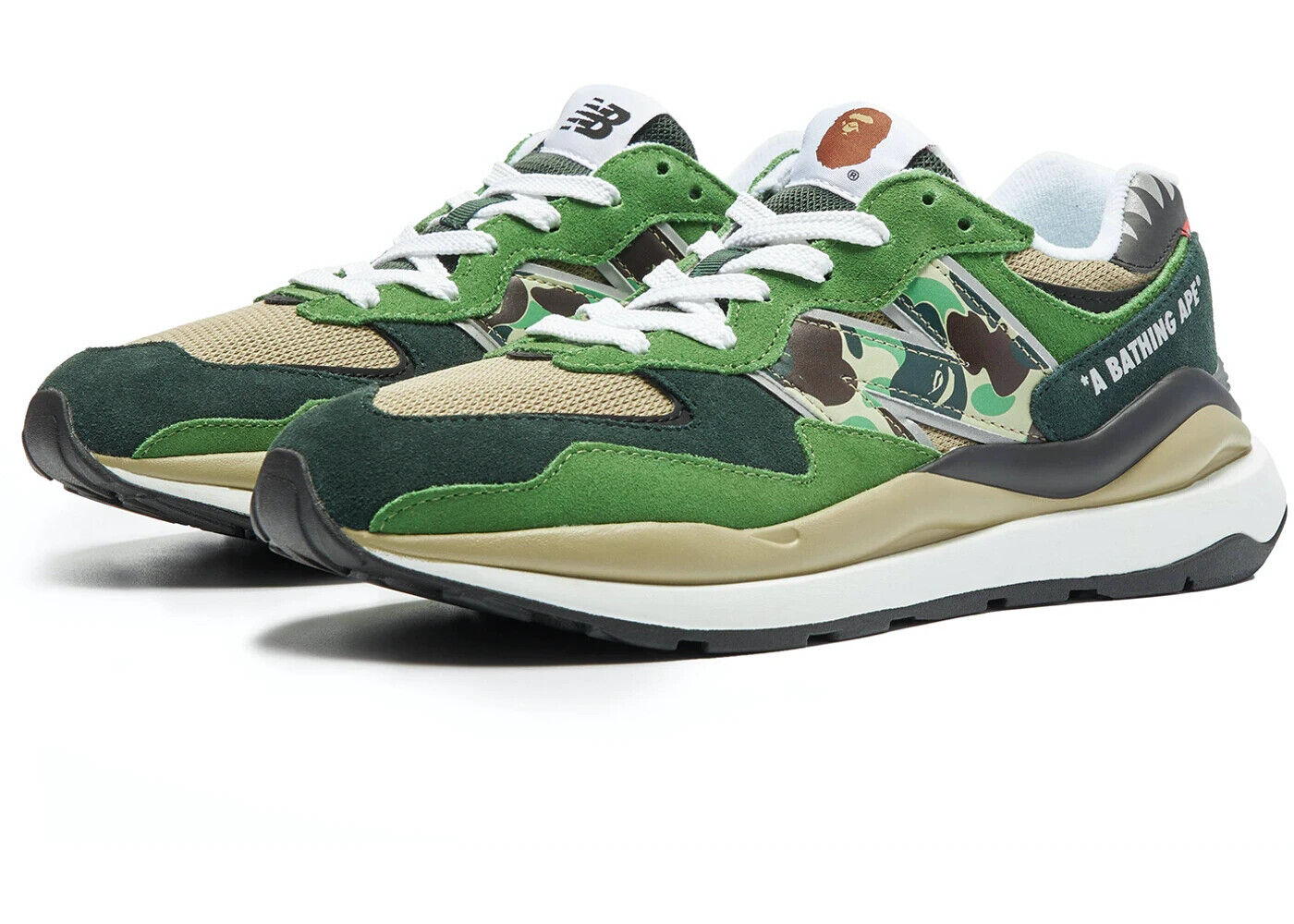 Bape X New Balance 57/40 BAPE Green - Green/Beige/White Bape X New Balance 57/40 BAPE Green - Green/Beige/White