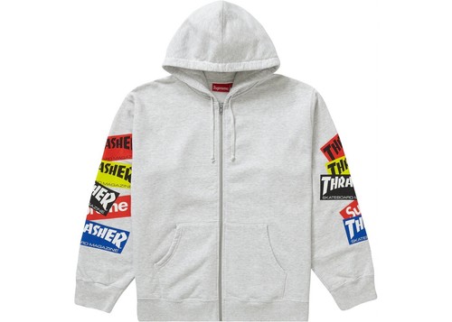 Supreme/ Thrasher Multi Logo Zip Up Hooded Sweatshirt | eBay