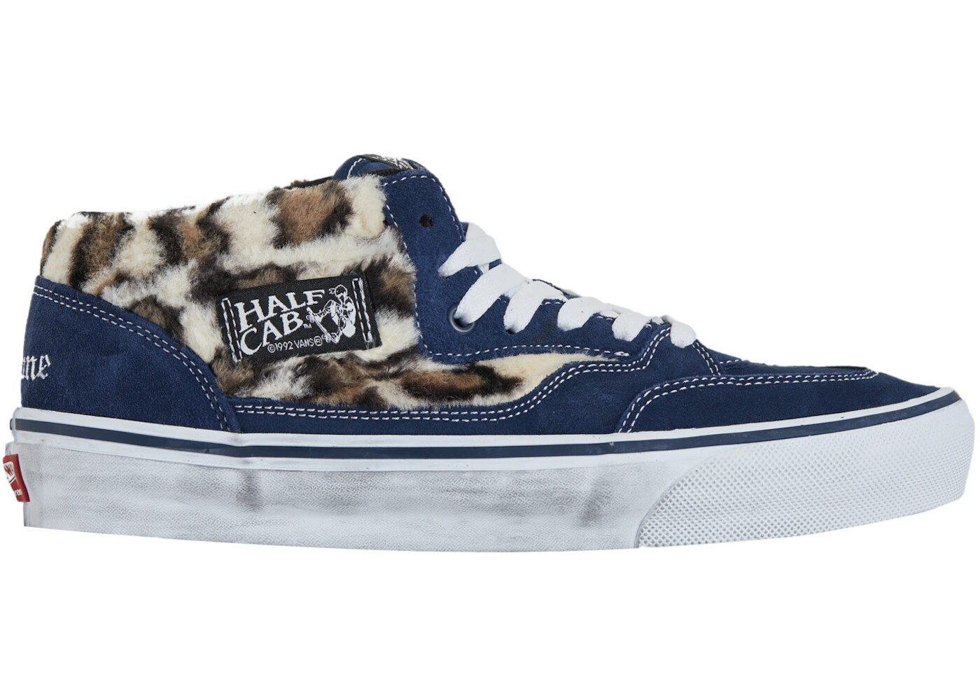 Pre-owned Vans Vn0a5kyanvy Supreme  Leopard Half Cab Navy Blue White (men's)