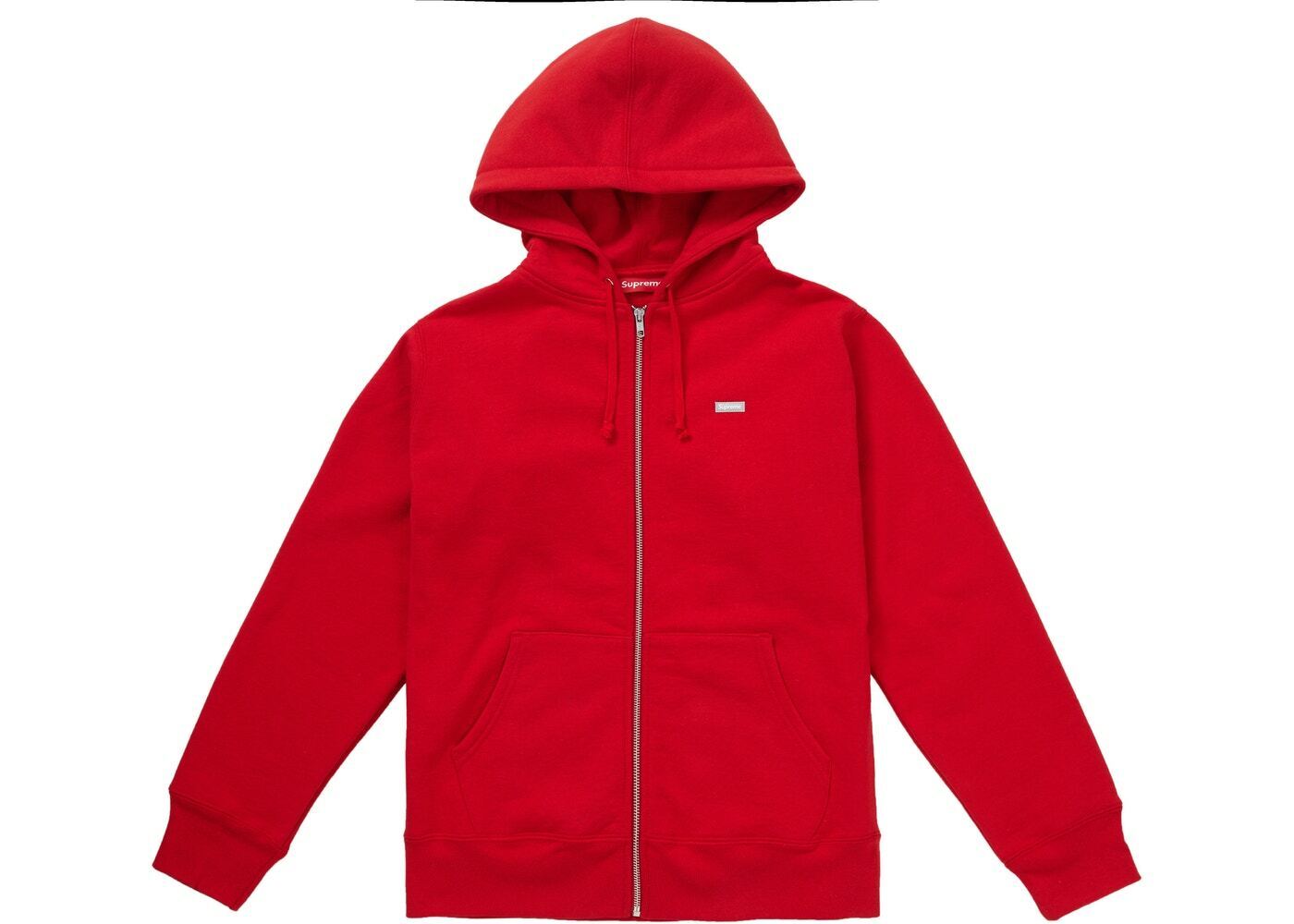 Supreme FW18 Reflective Small Box Logo Zip Up Hoodie Red Supreme FW18 Reflective Small Box Logo Zip Up Hoodie Red