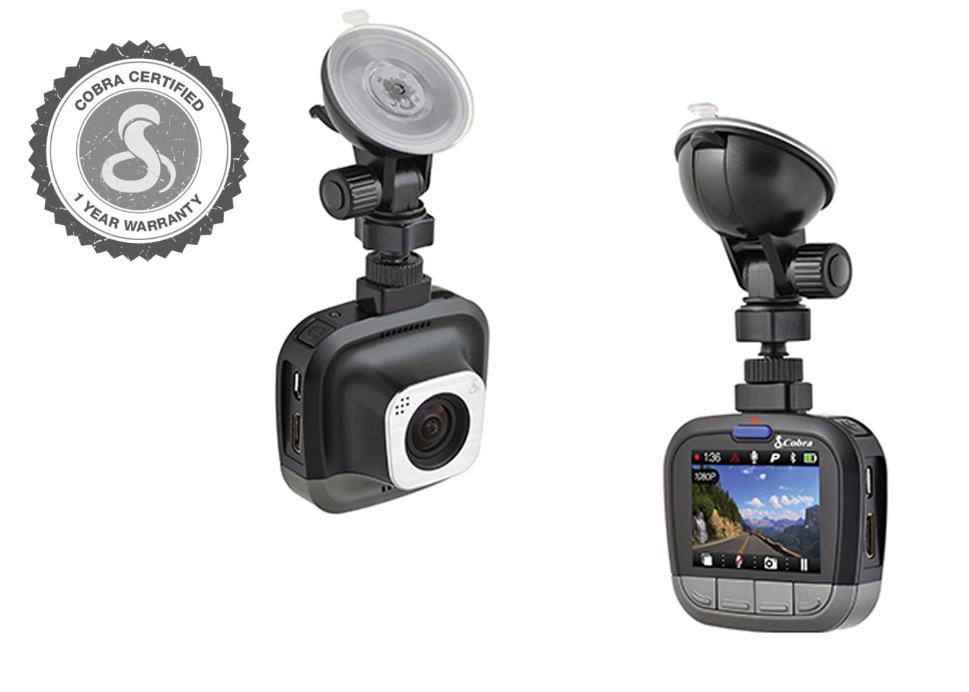 Cobra CDR 855 BT (Refurb) 1080P Dash Cam - 1 yr. Cobra Certified