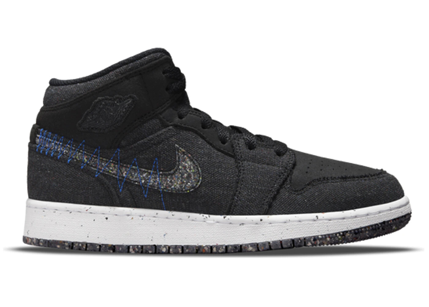

Nike Air Jordan 1 Retro Mid GS Black Crater Racer Blue DM4334-001 4,5 года = 6 женщин, Черный, Air Jordan 1 Retro Mid