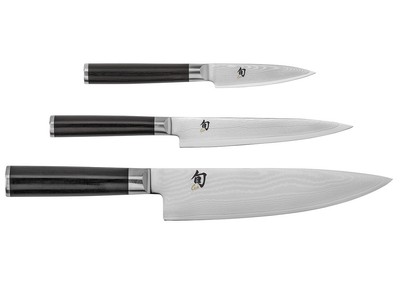 Shun Classic 3 Piece Starter Set, Chef's Knife, Paring Knife, Utility Knife