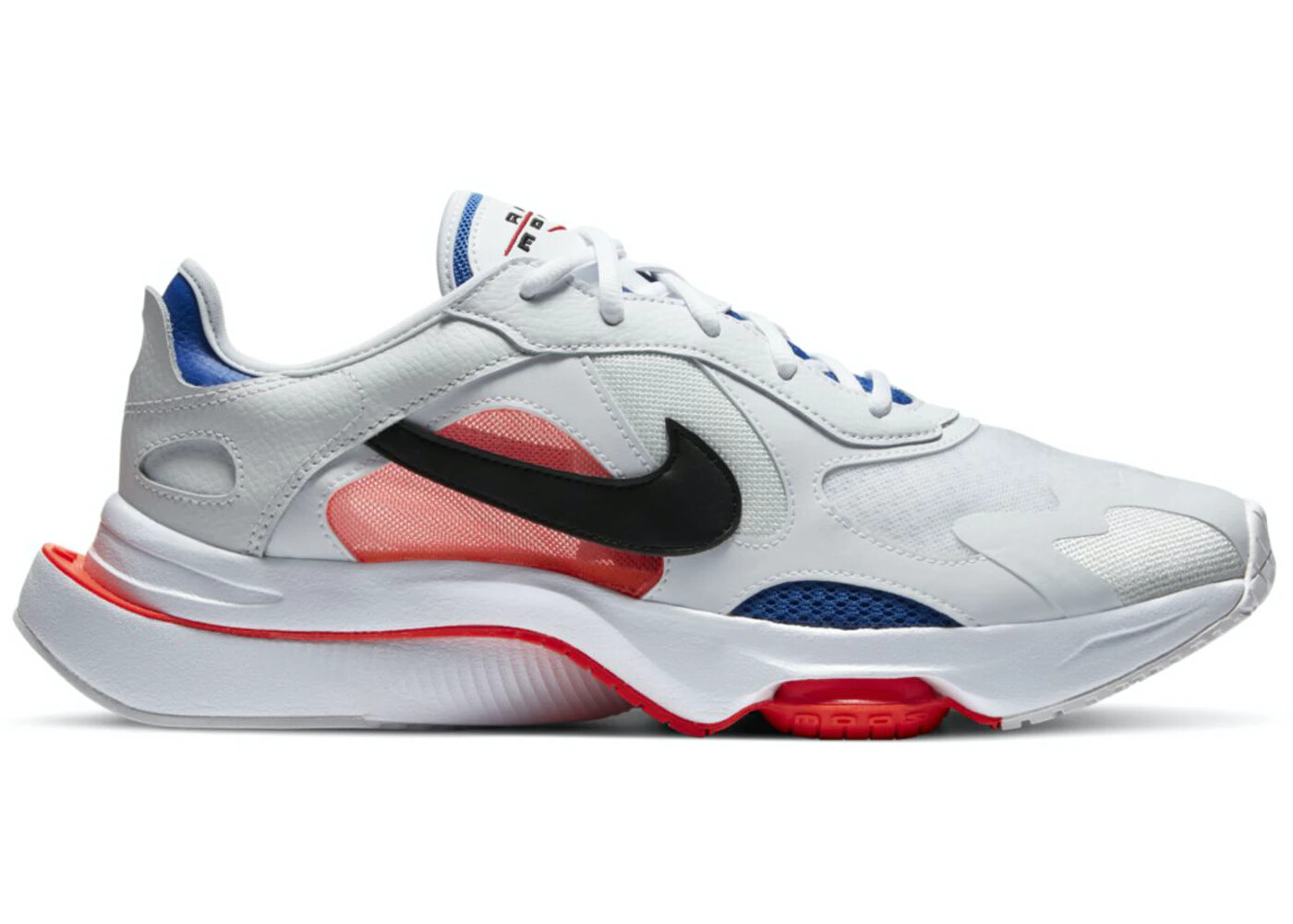 nike air zoom division sneakers in red white and blue