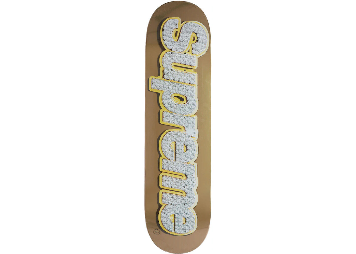 Supreme SS22 Bling Box Logo Skateboard Deck Authentic Gold Supreme SS22 Bling Box Logo Skateboard Deck Authentic Gold