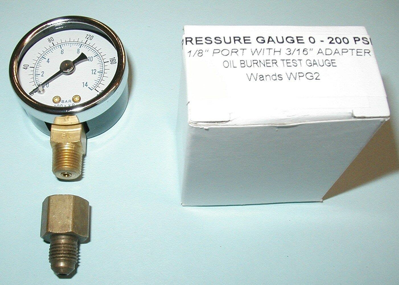 Oil Burner Pressure Test Gauge 0-200psi | Beckett Suntec Danfoss Compatible