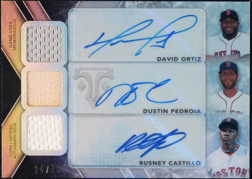 2015 Topps Triple Threads - David Ortiz Dustin Pedroia Rusney Castillo #TTARC-OPC