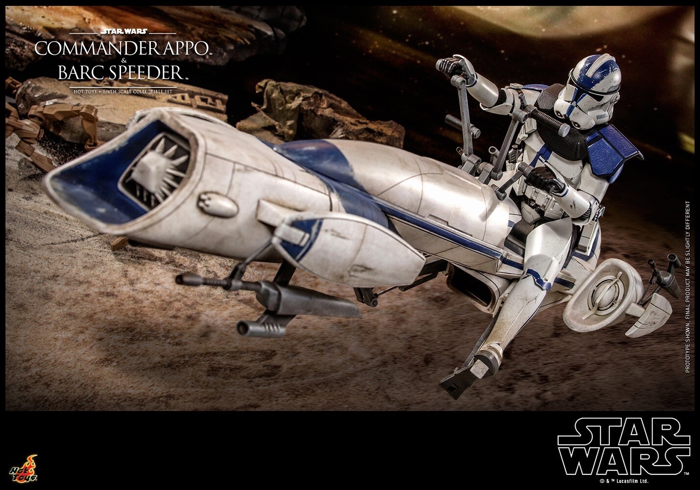 COMMANDER APPO & BARC SPEEDER~1/6 FIGURE SET~TMS076~HOT TOYS