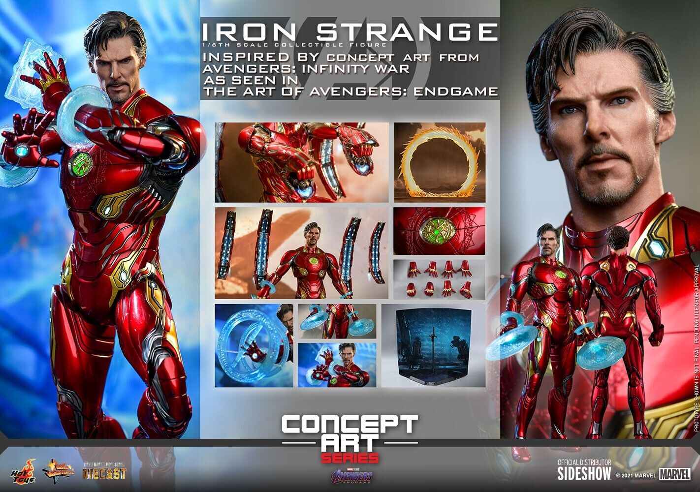 Hot Toys MMS606-D41 Iron Dr Strange Marvel Avengers What If Hot Toys MMS606-D41 Iron Dr Strange Marvel Avengers What If