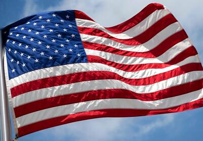 US American Flag Heavy Duty Luxury Embroidered Stars Sewn Stripes Grommets Nylon