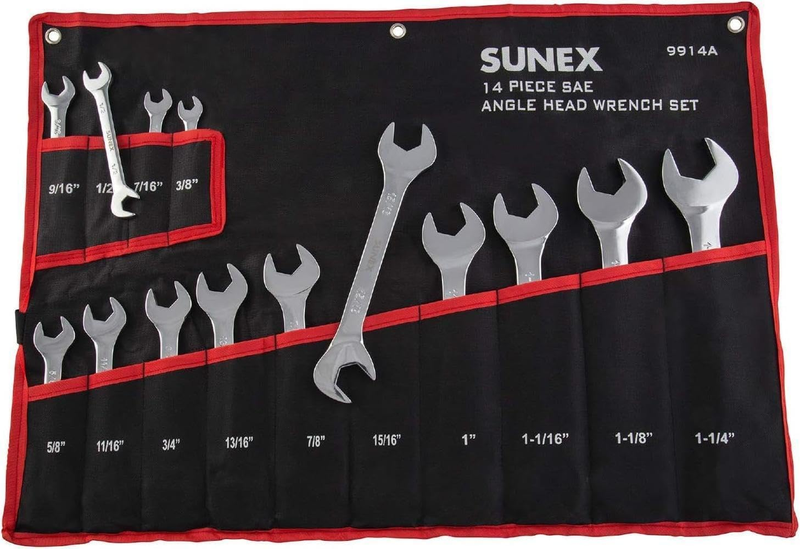 9914 SAE Angled Wrench Set, 3/8-Inch - 1-1/4-Inch, 14-Piece