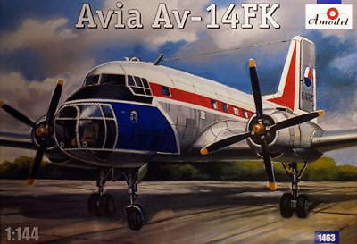 Amodel 1463 Avia Av-14 Fg Czech Airplane model kit, 1/144 scale plastic