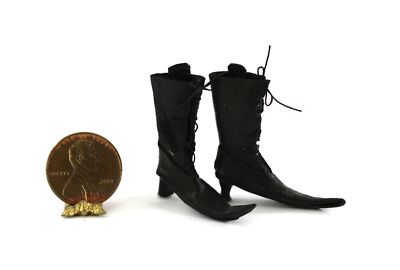 Dollhouse Miniature Artisan Halloween Wicked Witch Boots by Sylvia Rountree