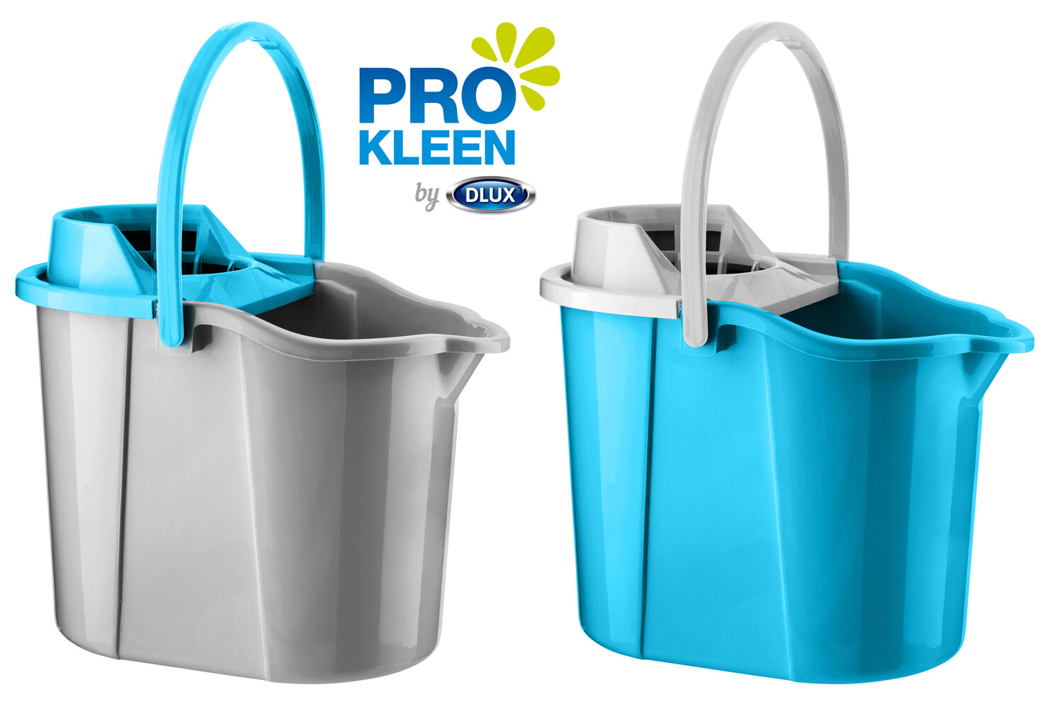 17L PLASTIC MOP BUCKET SET STRONG DETACHABLE WRINGER STRAINER WET FLOOR