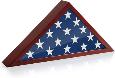 USA American Flag Case Frame Memorial Flag Display Case for Table Wall Hanging