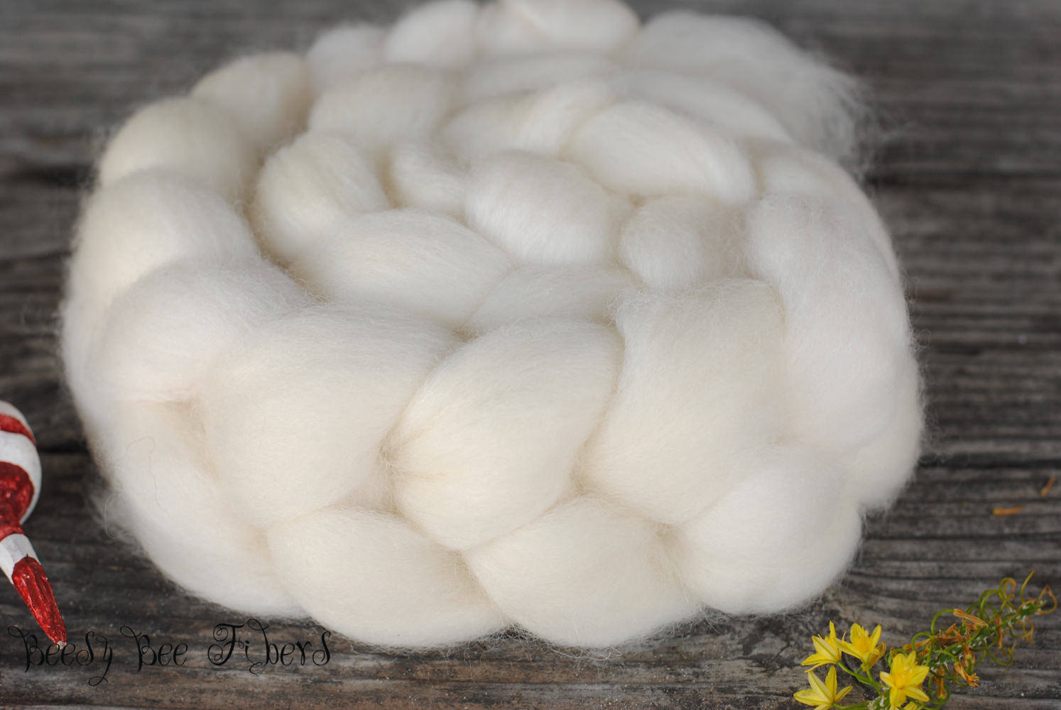 BFL Undyed Wool Roving Natural Ecru White Combed Top Natural Spinning Felting 4 
