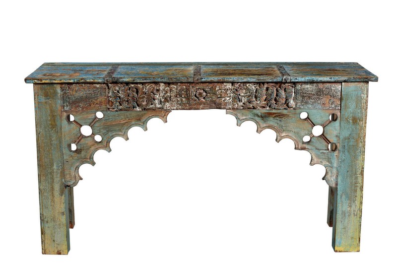 India Zart Bemalte Konsole Tisch Sideboard Antike Schnitzerei Rajasthan MÃ¶Bel