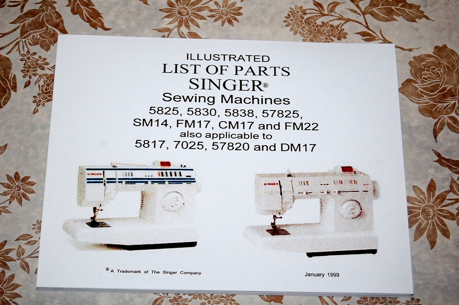 Illustrated Parts Manual, on CD, for Singer Sewing Machines
