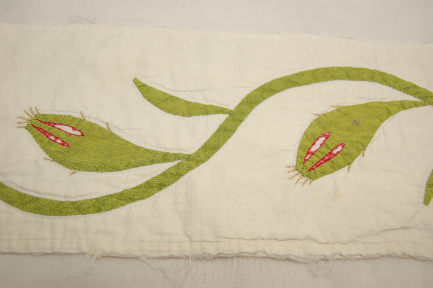 Rose Bud Antique Quilt Piece Applique