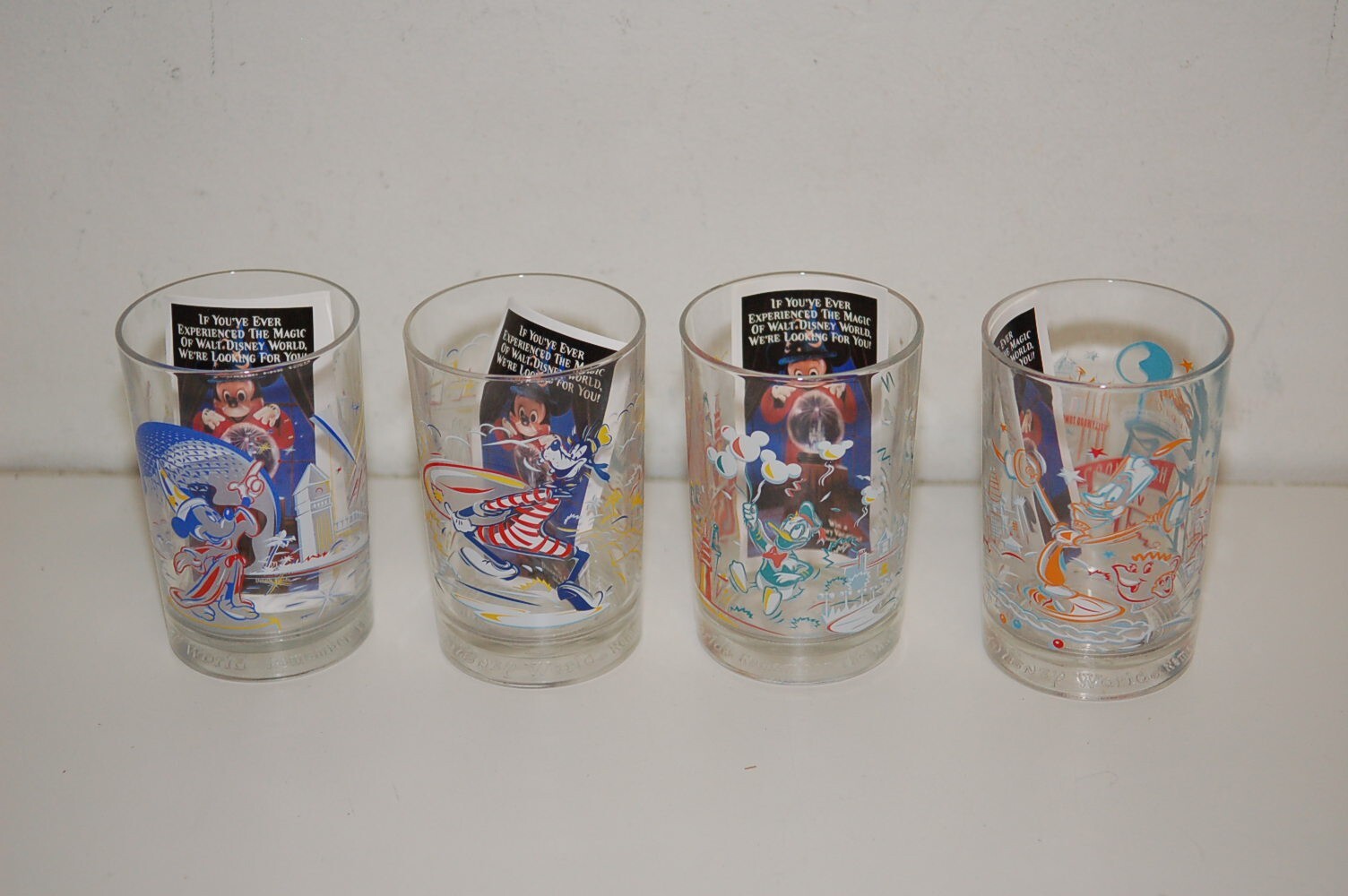 Disney World 25th Anniversary McDonalds Glasses Remember The