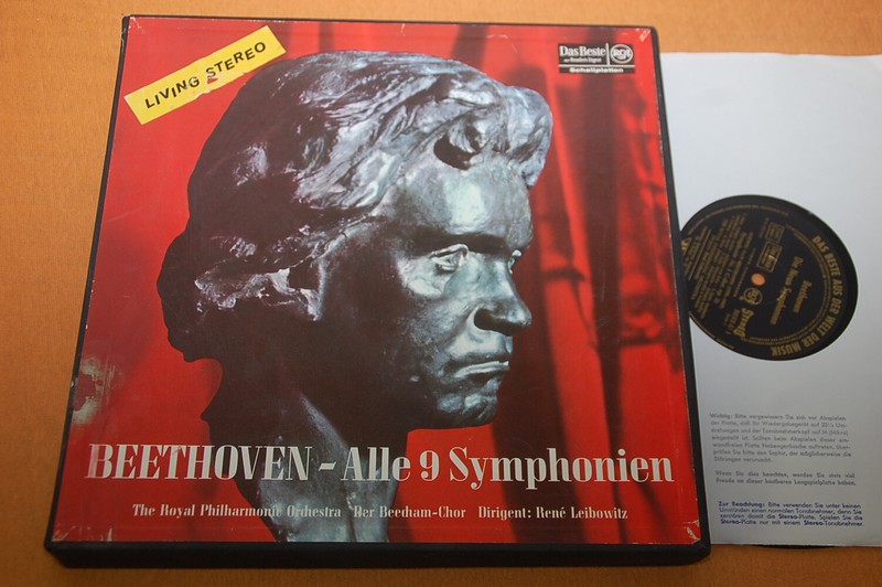 Leibowitz Beethoven 9 Symphonies Ed1 German Rca Living Stereo 7lp Box '64 Nm