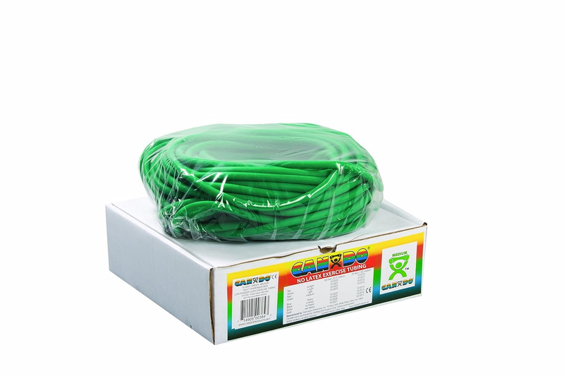 10-5723 Green Latex-Free Exercise Tubing, Medium Resistance, 100' Length