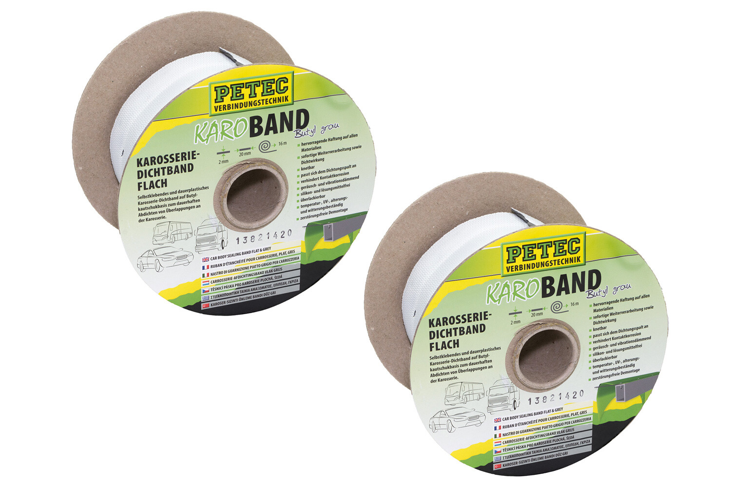 2 X Petec Karo Band Butyl grau 20 mm x 16 m dauerplastisch Karosserie Dichtband