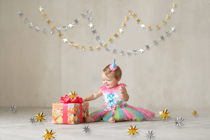 Gold Party Decorations Star Garlands Streamer Gold 3D Stars Metallic Paper Hangi