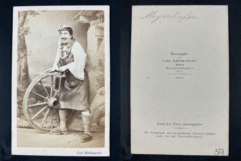 Mahlknecht, Wien, Carl Mayerhofer Vintage Cdv Albumen Print. Tirage 