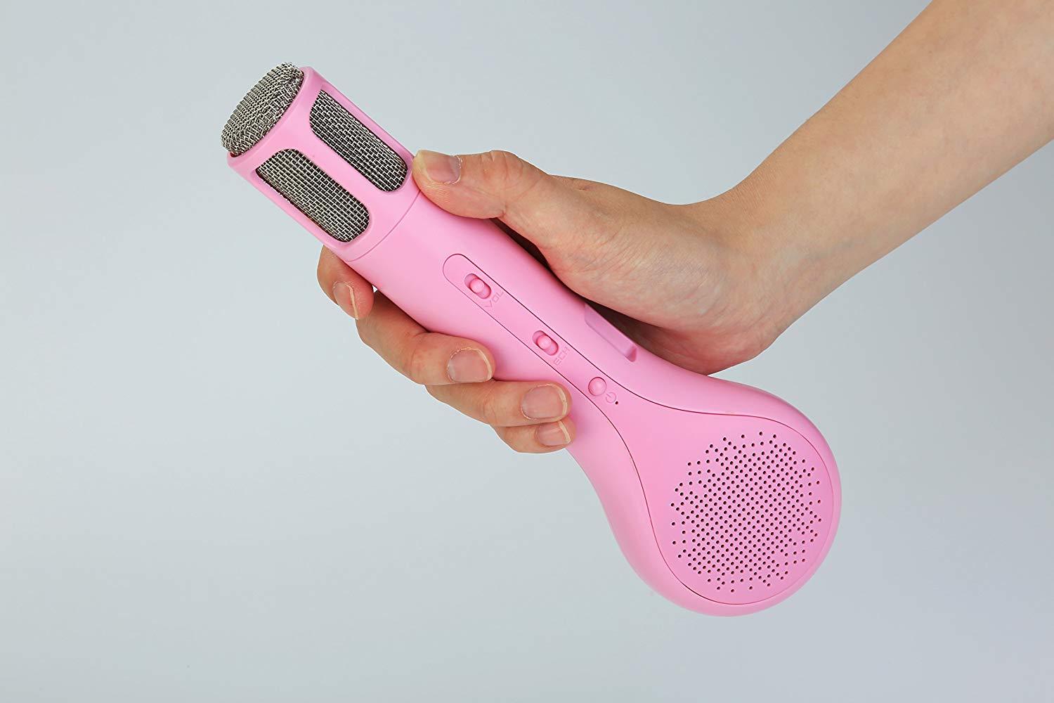 Karaoke Microphone with Bluetooth speaker Wireless Rechargeable Pink