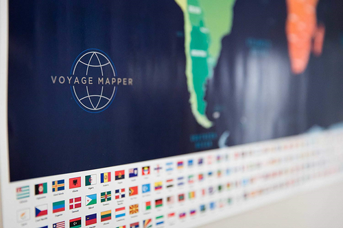 Large Scratch Off World Map Poster with US States & 208 Flags - 34.5