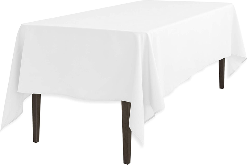 White Tablecloth Linen (60 X 102) Rectangular Polyester, Ban