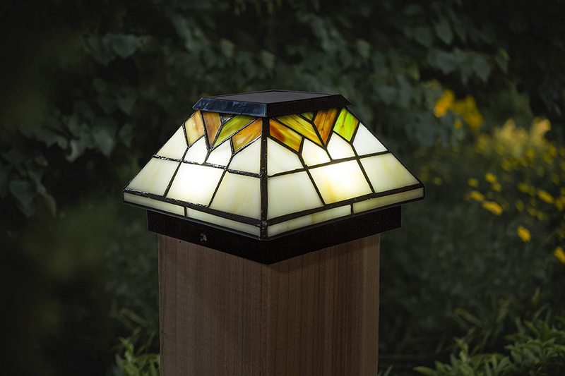 Classy Caps WG322 Stained Glass Wellington Solar Post Cap, 5