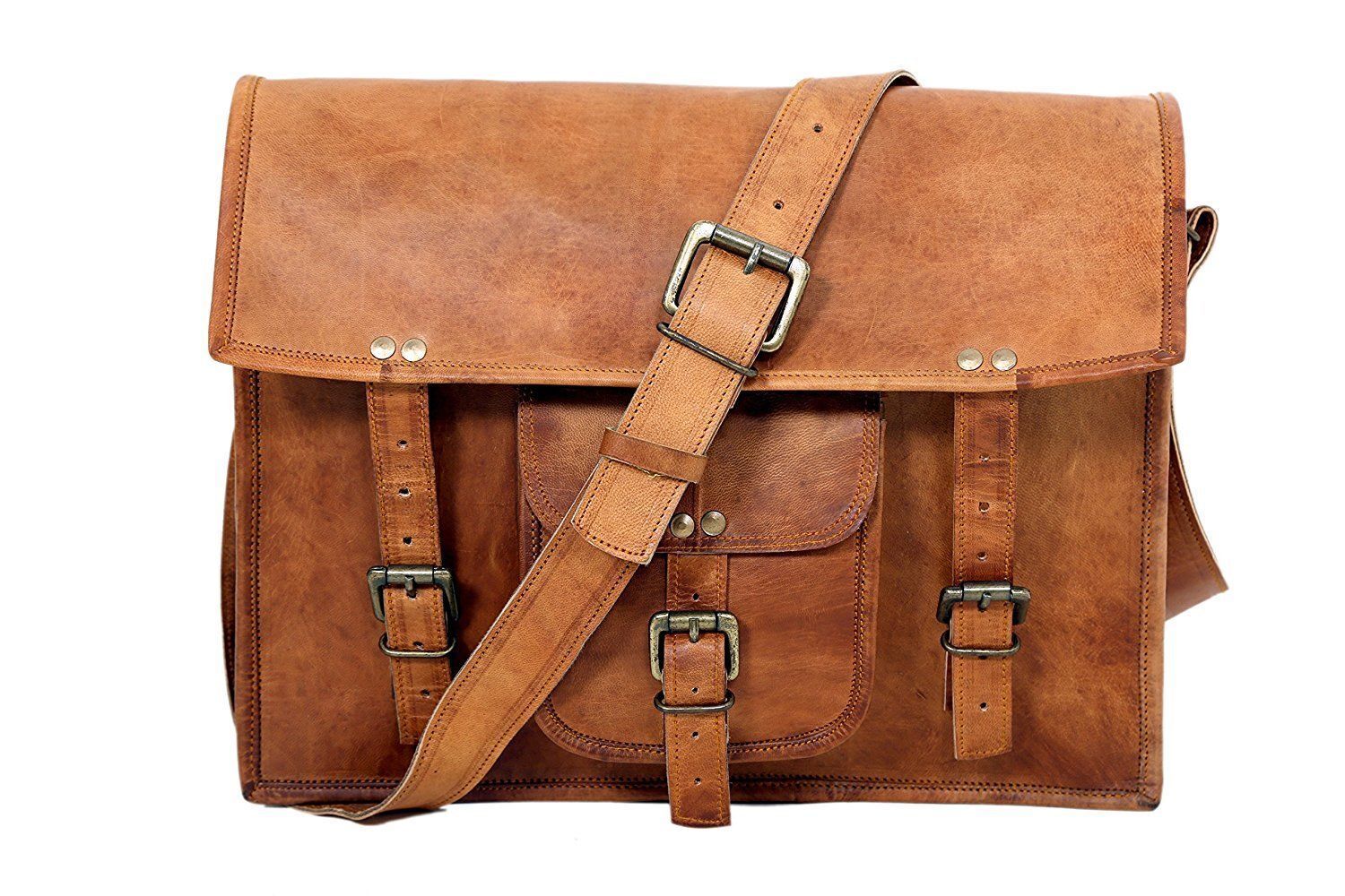 Men's Genuine Leather Shoulder Messenger Bag Retro Vintage Satchel Briefcase NEW