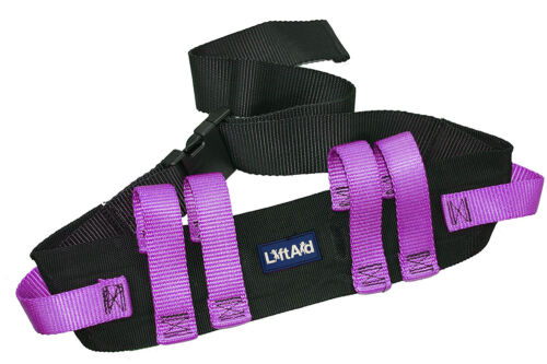 Gait Belt Transfer Walking with 6 Purple Hand Grips Quick-Release Buckle LiftAid