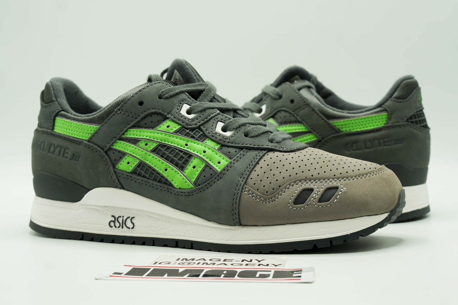 靴 ASICS GEL LYTE III KITH Super Green ASICS GEL LYTE 3 USED SIZE 7.5 RONNIE FIEG KITH SUPER GREEN