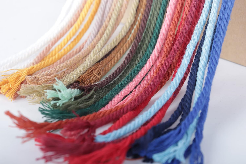 Natural Macrame Cord 3mm x 109yards, Colored Macrame Rope, Cotton Rope Macrame Y