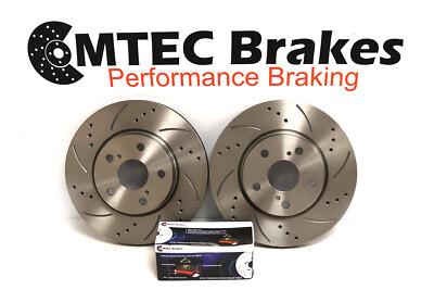 Audi S5 3.0 4.2 Quattro Front Brake Discs MTEC Brake Pads Drilled Grooved 345mm