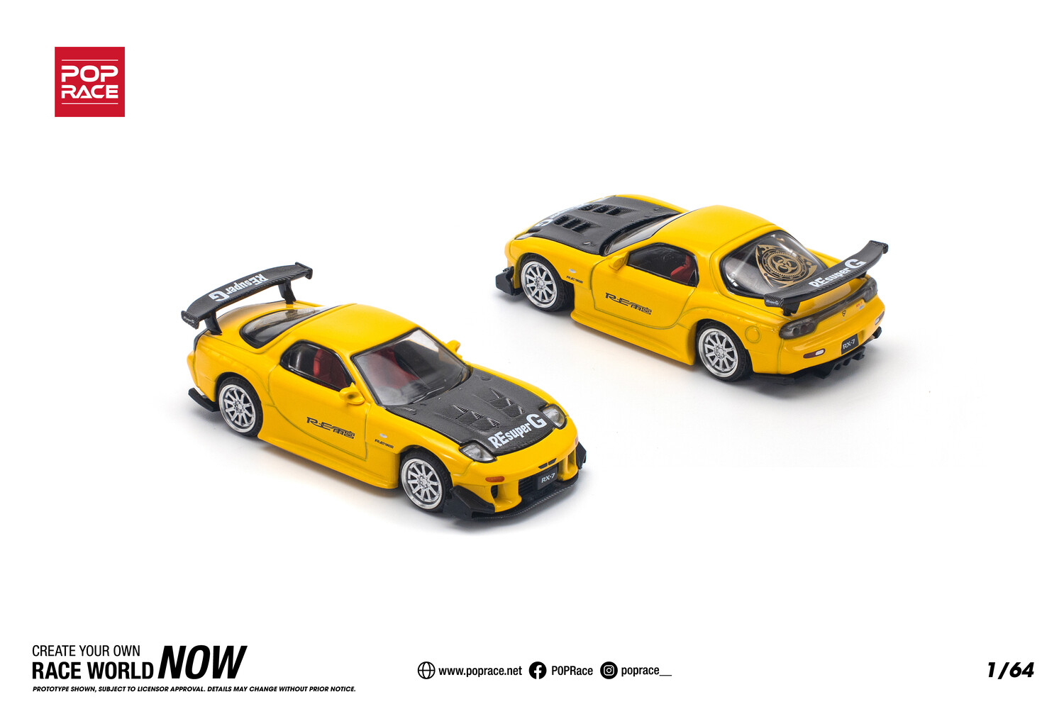 ミニカー MAZDA RX-7 RE-AMEMIYA 1/64 POP RACE In Stock) POPRACE 1/64 MAZDA RX-7 (FD3S) RE-AMEMIYA WIDEBODY