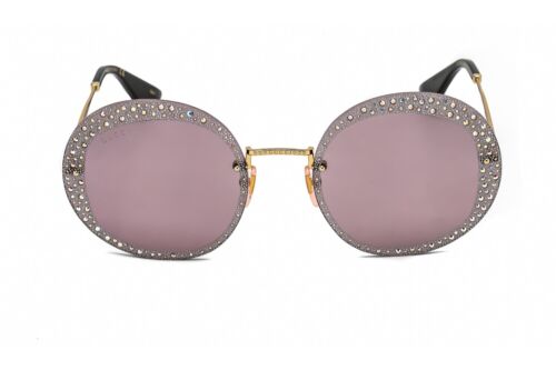 Pre-owned Gucci Gg0899s-001-61 Sunglasses Size 61mm 140mm 20mm Gold Women In Purple
