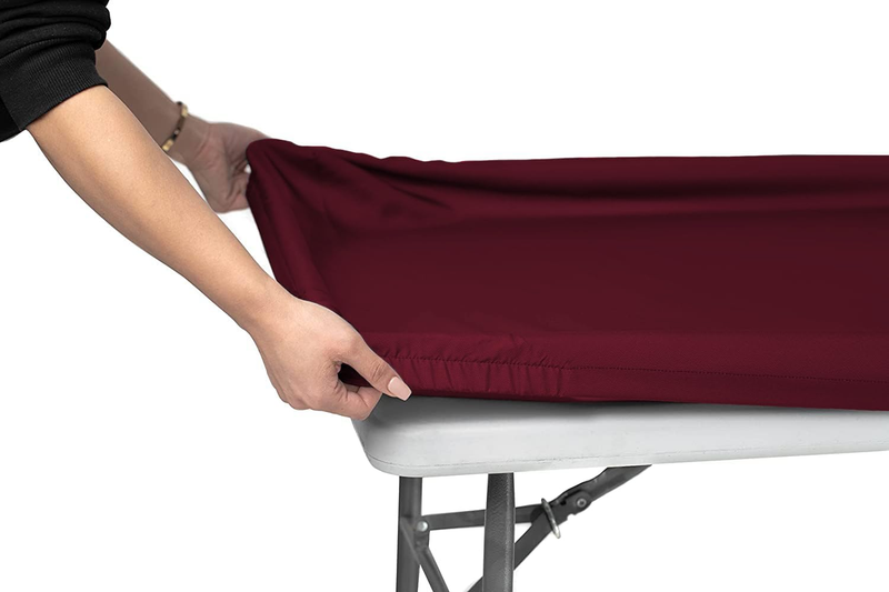 Polyester 6Ft Fitted Tablecloth Elastic Rectangle Table Cover, Table Cloth, Fitt