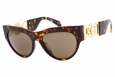 Pre-owned Versace 0ve4440u-108/3 Dark Havana Sunglasses In Brown