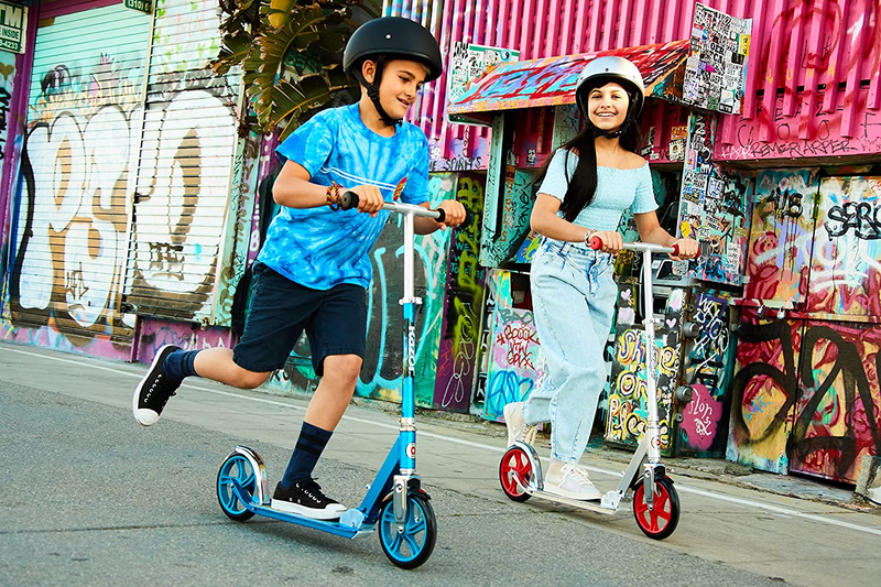 Razor A5 Lux Kick Scooter for Kids Ages 8+ - 8" Urethane Wheels, Anodized Finish