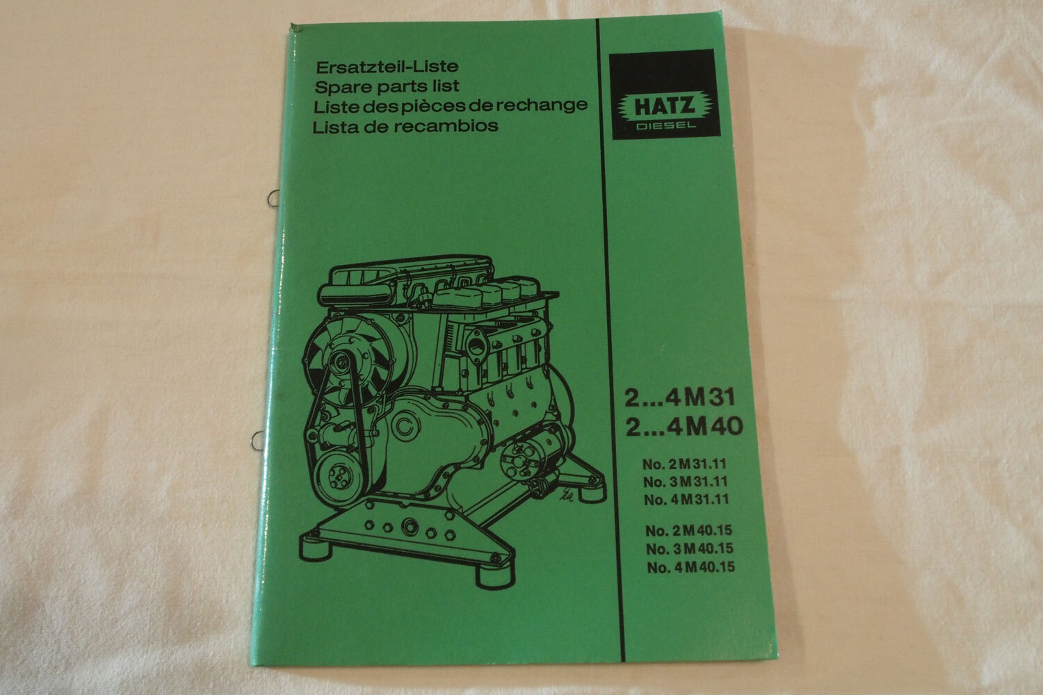 Hatz 2M31 - 4M40 Dieselmotor Ersatzteilliste Parts List Lista de recambios 1988