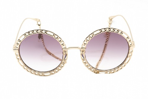 Pre-owned Gucci Gg1113s-002-53 Sunglasses Size 53mm 140mm 24mm Gold Women In Violet Gradient