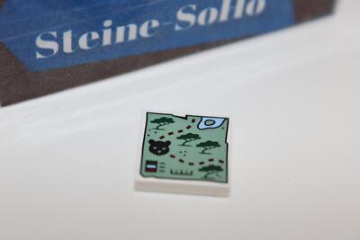 Lego (c) 1x Fliese - 2x2 - Schatzkarte - 6480846 - Karte zum Tiger - weiß