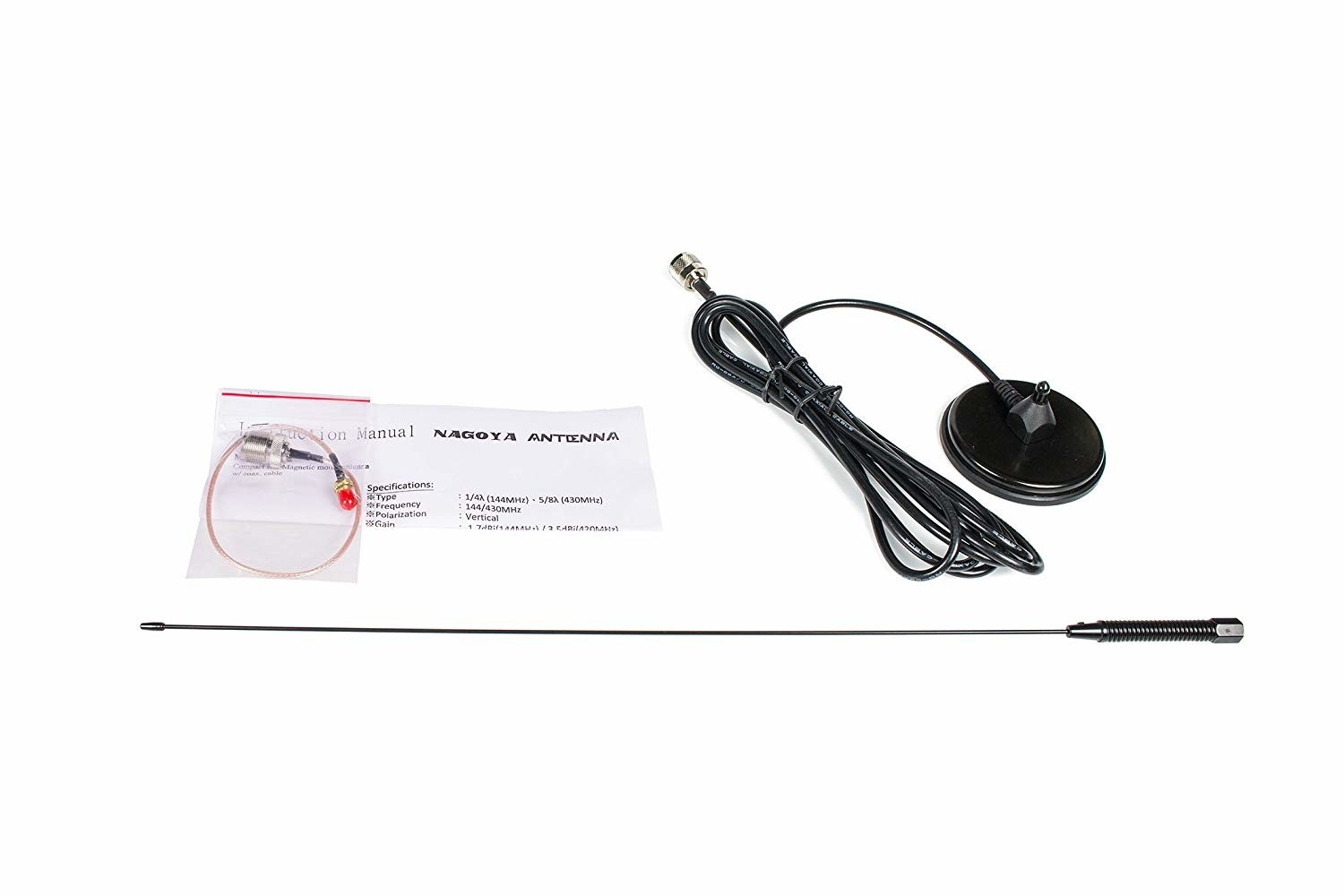 Ham CB Radio Antenna UT-72 Super Loading Coil 19-Inch Magnetic Mount VHF/UHF